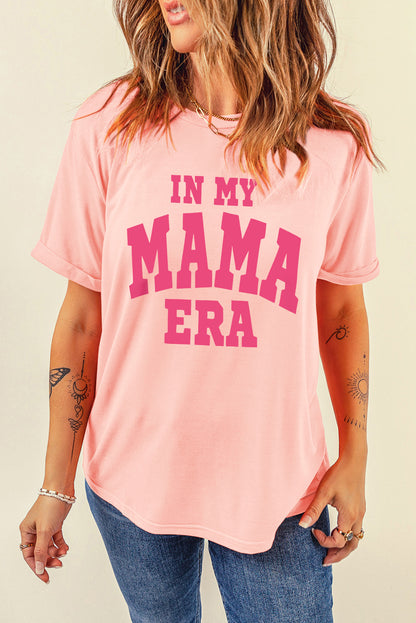 IN MY MAMA ERA Round Neck T-Shirt-Jewearrings