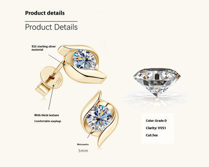 Affordable Luxury Fashion High-grade Moissanite Stud Earrings For Women-Jewearrings