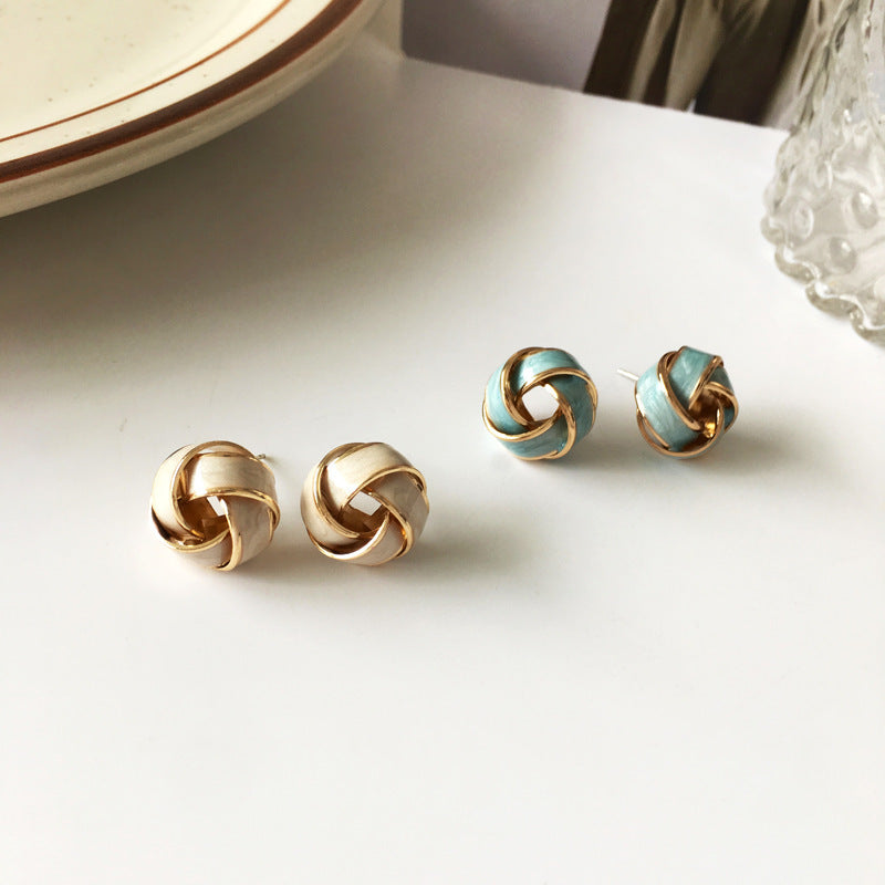 Niche Twist Shape Stud Earrings Creative Dripping Mini-Jewearrings