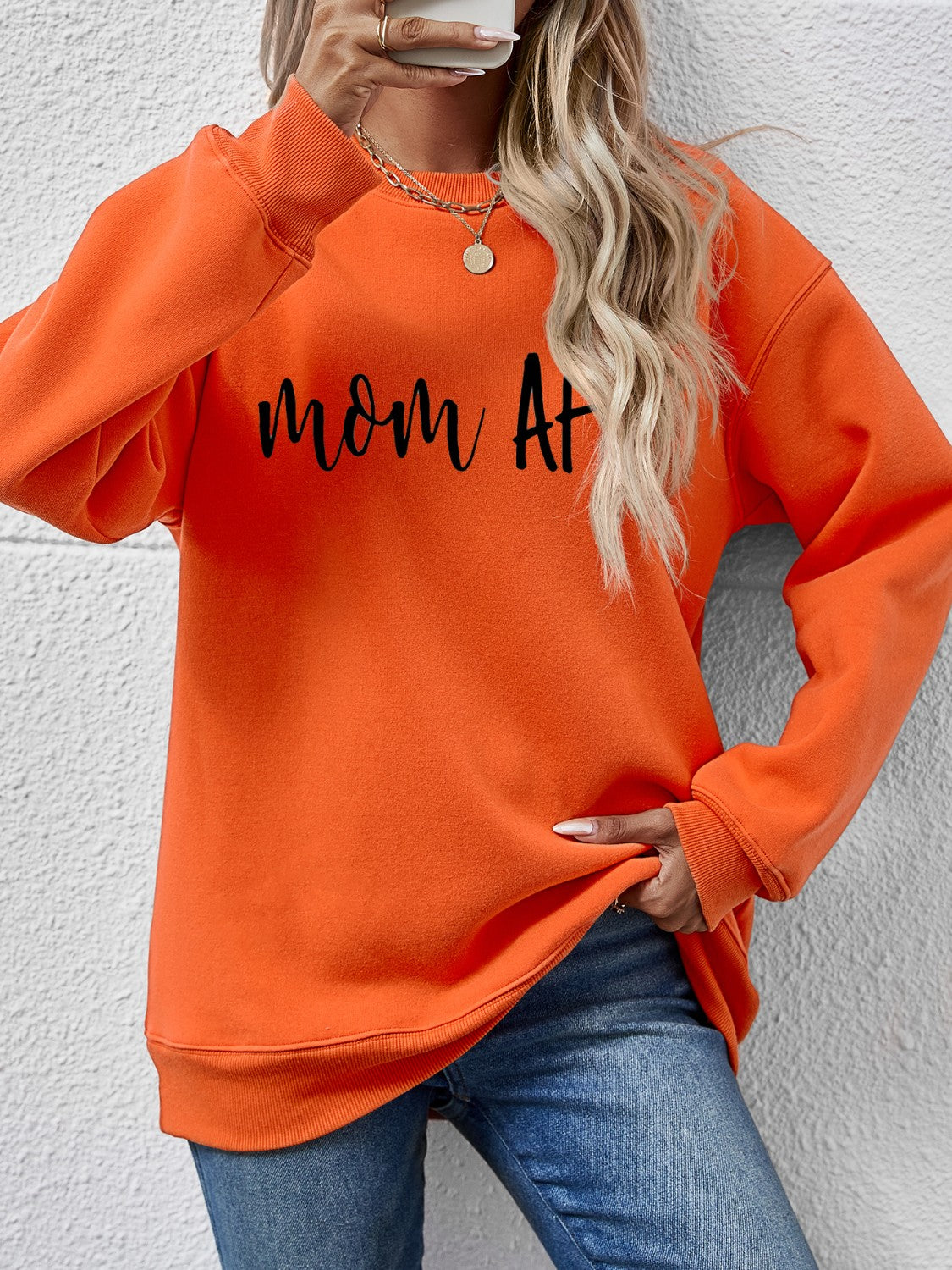 Letter Graphic Dropped Shoulder Sweatshirt-Jewearrings