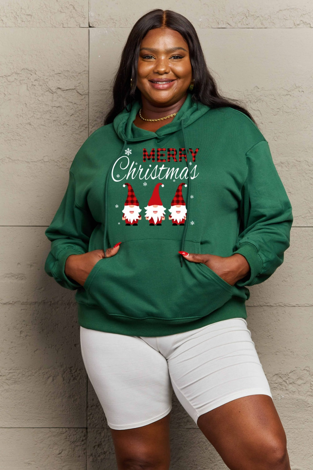 Simply Love Full Size MERRY CHRISTMAS Graphic Hoodie-Jewearrings