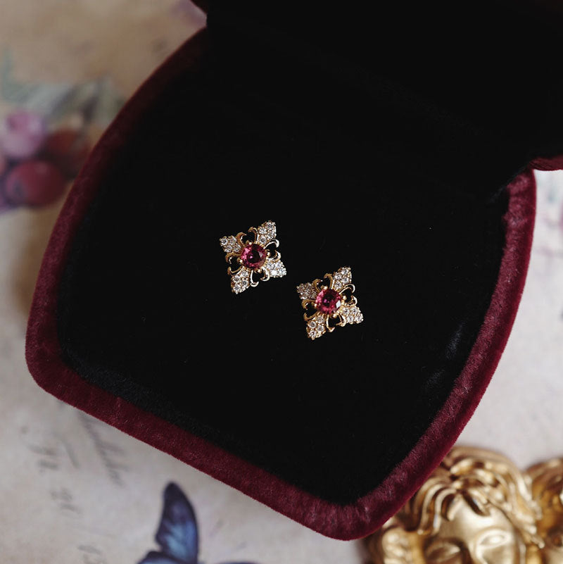 Retro Fashion Zircon Cross Earrings-Jewearrings