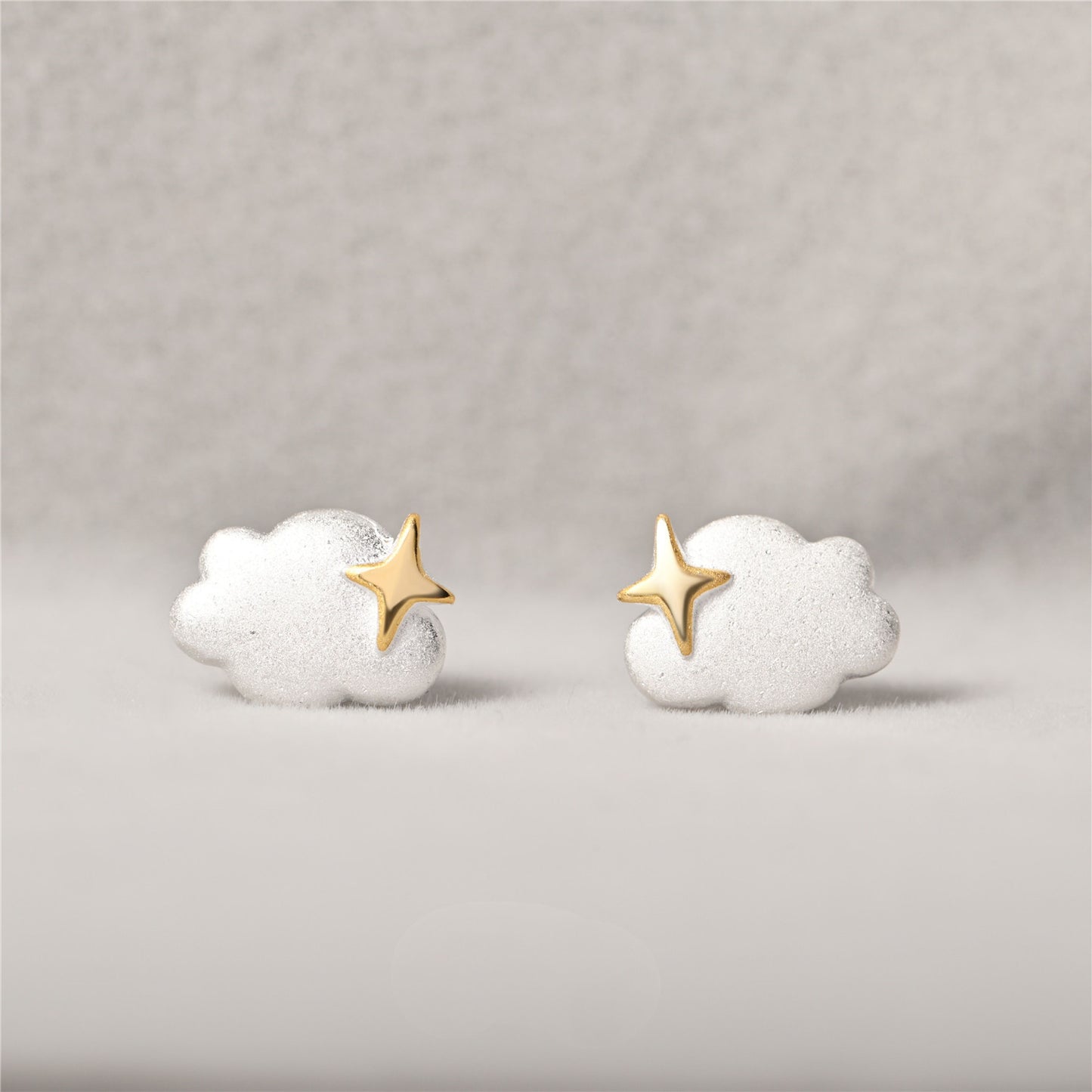 S925 Sterling Silver Star Cloud Stud Earrings-Jewearrings