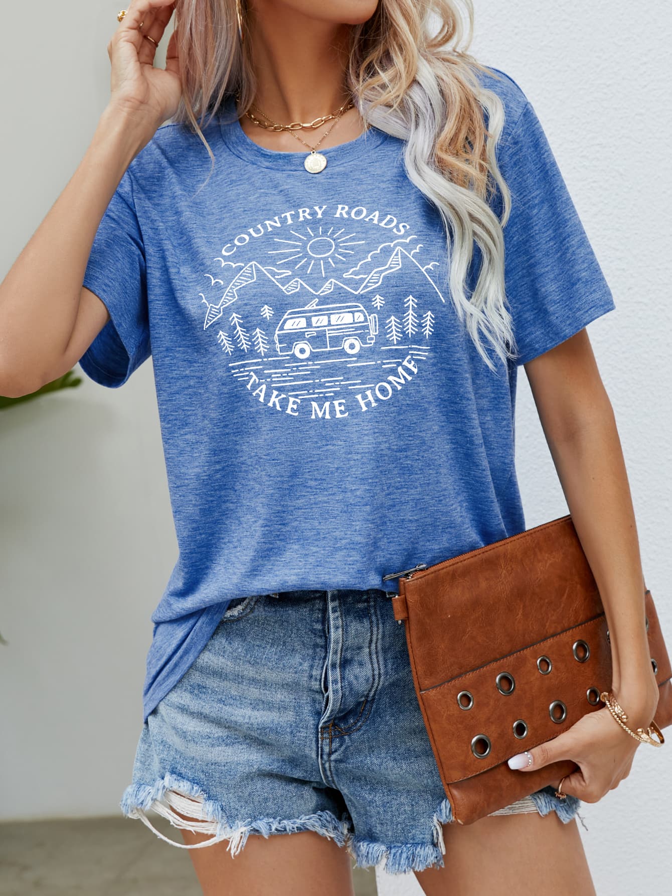 COUNTRY ROADS TAKE ME HOME Graphic Tee-Jewearrings