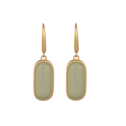 Women's Earrings Antique Gold-plated Imitation Hetian Jade Vintage-Jewearrings