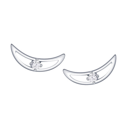 S925 Sterling Silver Niche Design Moon Earrings-Jewearrings