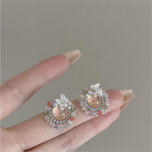 High-grade Retro Stud Earrings Crystal Zircon Butterfly-Jewearrings