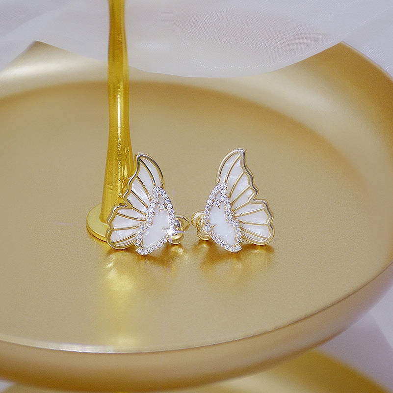 New 925 Silver Needle Small And Small Butterfly Stud Earrings-Jewearrings