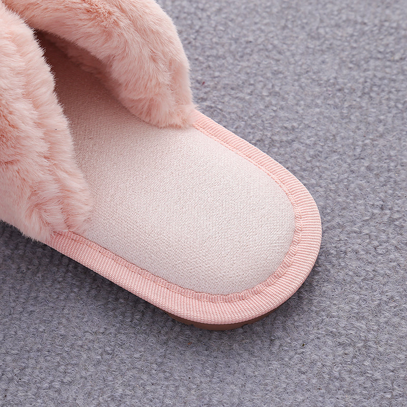 Faux Fur Open Toe Slippers-Jewearrings