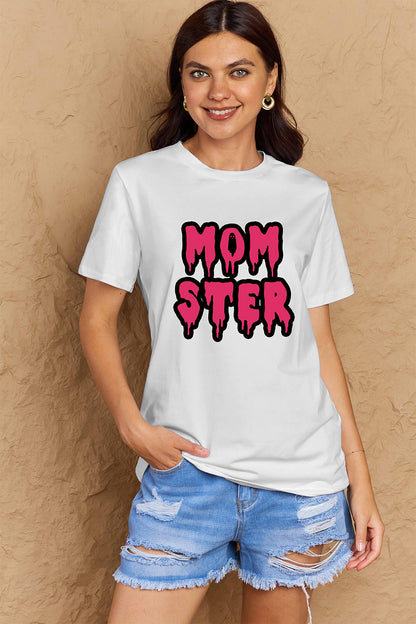 Simply Love Full Size MOM STER Graphic Cotton T-Shirt-Jewearrings