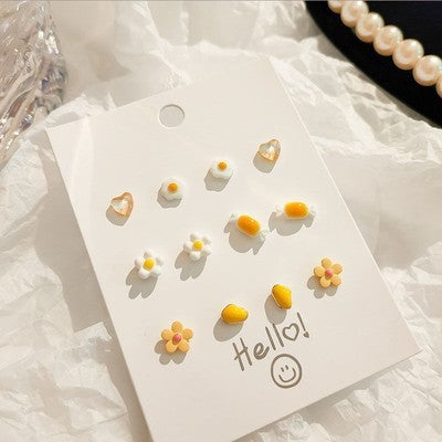 Sterling Silver Needle Stud Earrings Women's Set Small Delicate Eardrops Bone Nail-Jewearrings