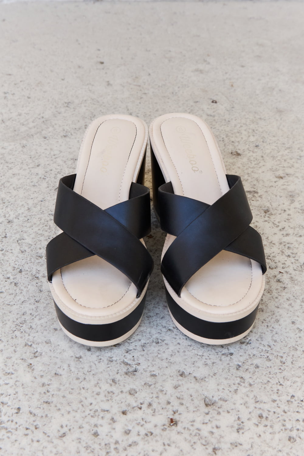 Weeboo Cherish The Moments Contrast Platform Sandals in Black-Jewearrings