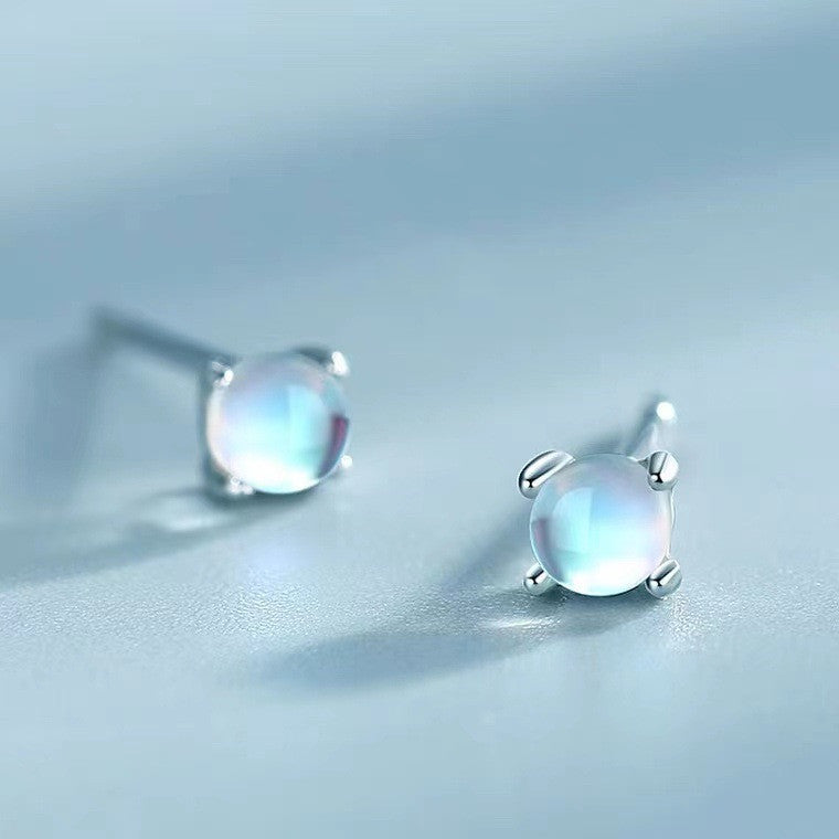 Women's Trendy Silver Plated Aurora Luminous Stone Earrings-Jewearrings