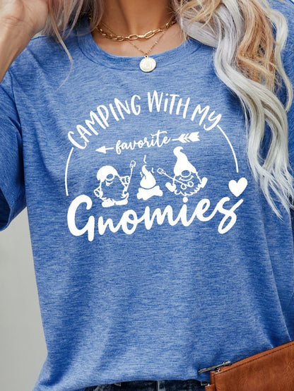 CAMPING WITH MY FAVORITE GNOMIES Graphic Tee-Jewearrings