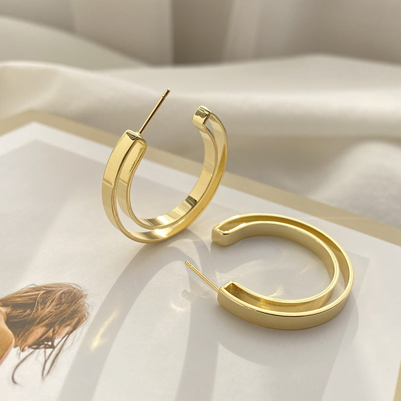 Women's Irregular European And American Hoop Earrings-Jewearrings