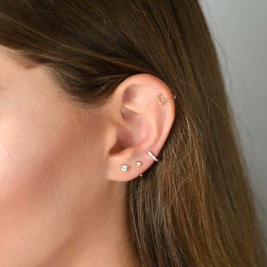 A Hook Zircon Earrings Are Still Simple Sterling Silver-Jewearrings