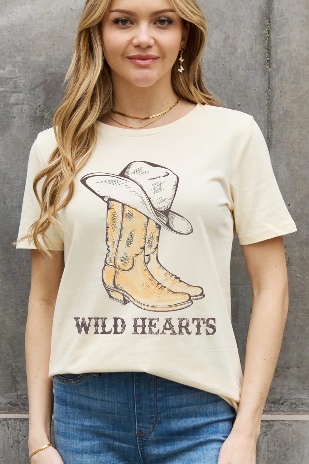 Simply Love Full Size WILD HEARTS Graphic Cotton Tee-Jewearrings