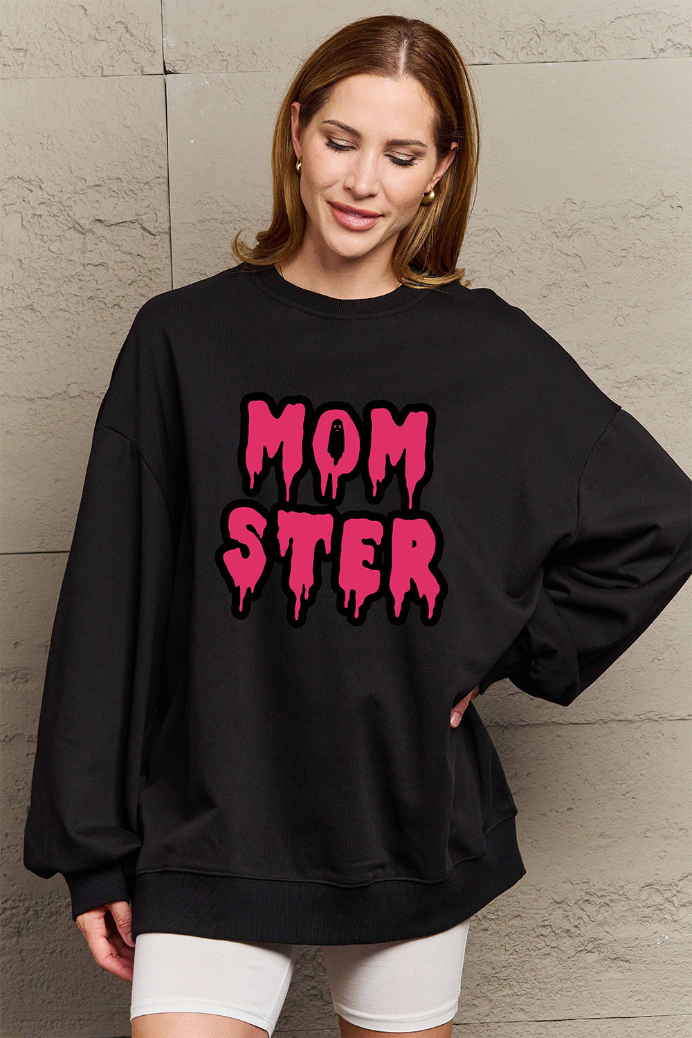 Simply Love Full Size MOM STER Graphic Sweatshirt-Jewearrings