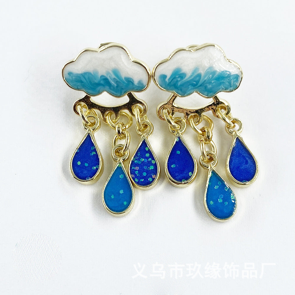 S925 Silver Needle Premium Sense Cute Little Cloud Earrings-Jewearrings