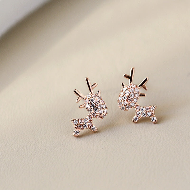 Personality Fawn Wild Stud Earrings Silver Needle Temperament Cute Trend-Jewearrings