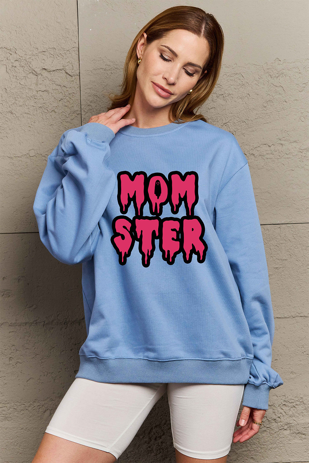 Simply Love Full Size MOM STER Graphic Sweatshirt-Jewearrings