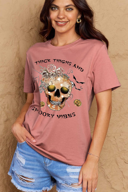 Simply Love Full Size THICK THIGHS AND SPOOKY VIBES Graphic Cotton T-Shirt-Jewearrings