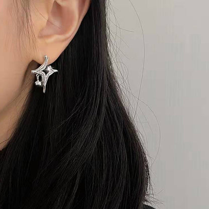 Four Eight-pointed Stars Stud Earrings For Women-Jewearrings