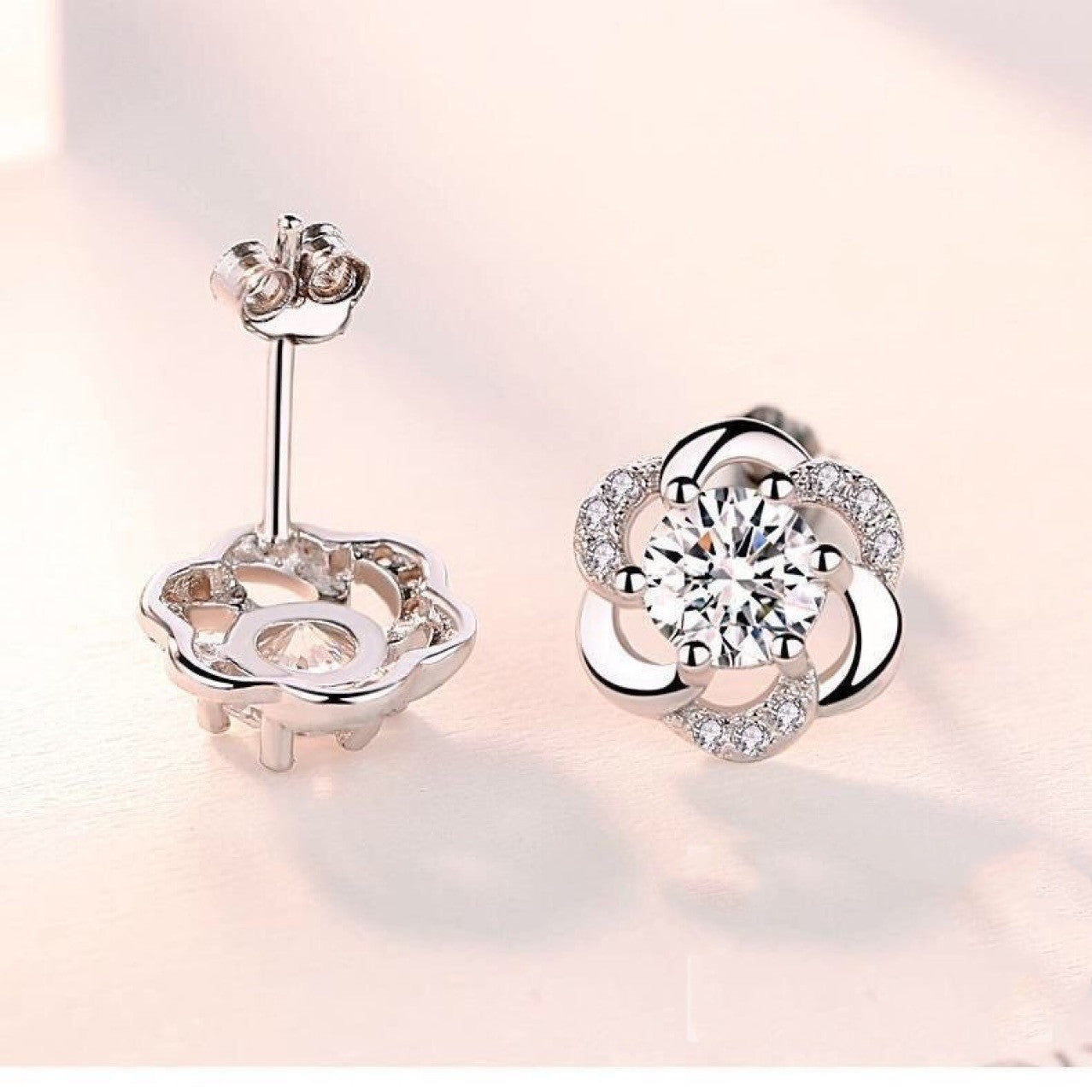 Perfect White Stud Earrings With Diamonds-Jewearrings