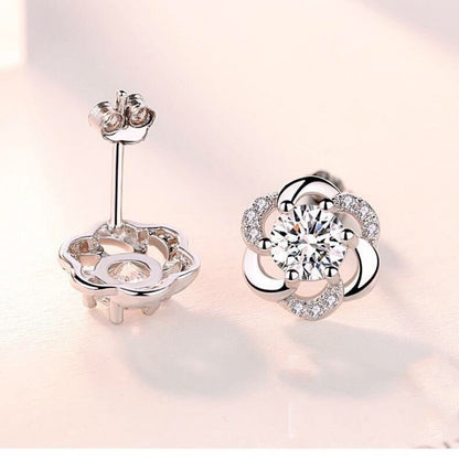 Perfect White Stud Earrings With Diamonds-Jewearrings