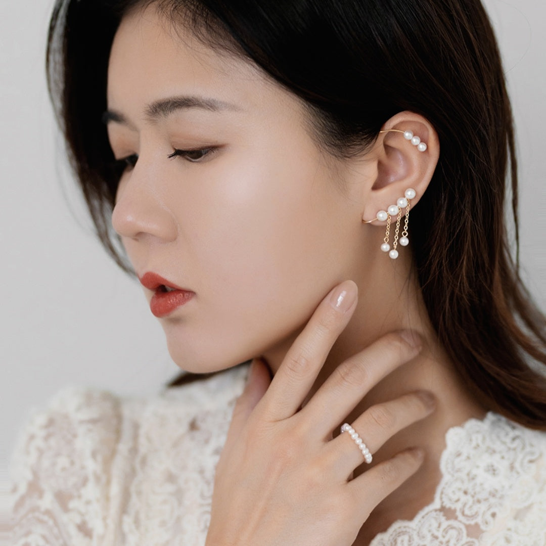 No Ear Holes Earrings Women's Single Natural Freshwater Pearl Light Luxury-Jewearrings