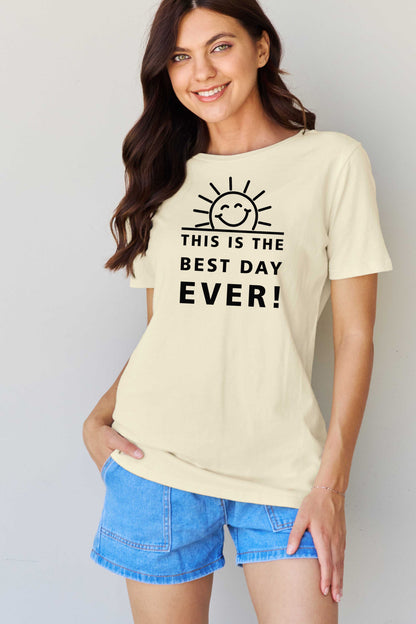 Simply Love Full Size THIS IS THE BEST DAY EVER! Graphic Cotton T-Shirt-Jewearrings