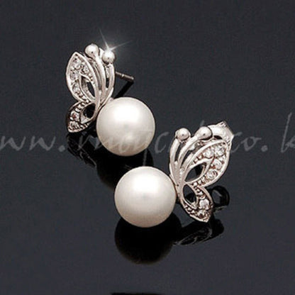 Korean Fashion Pearl Stud Earrings-Jewearrings