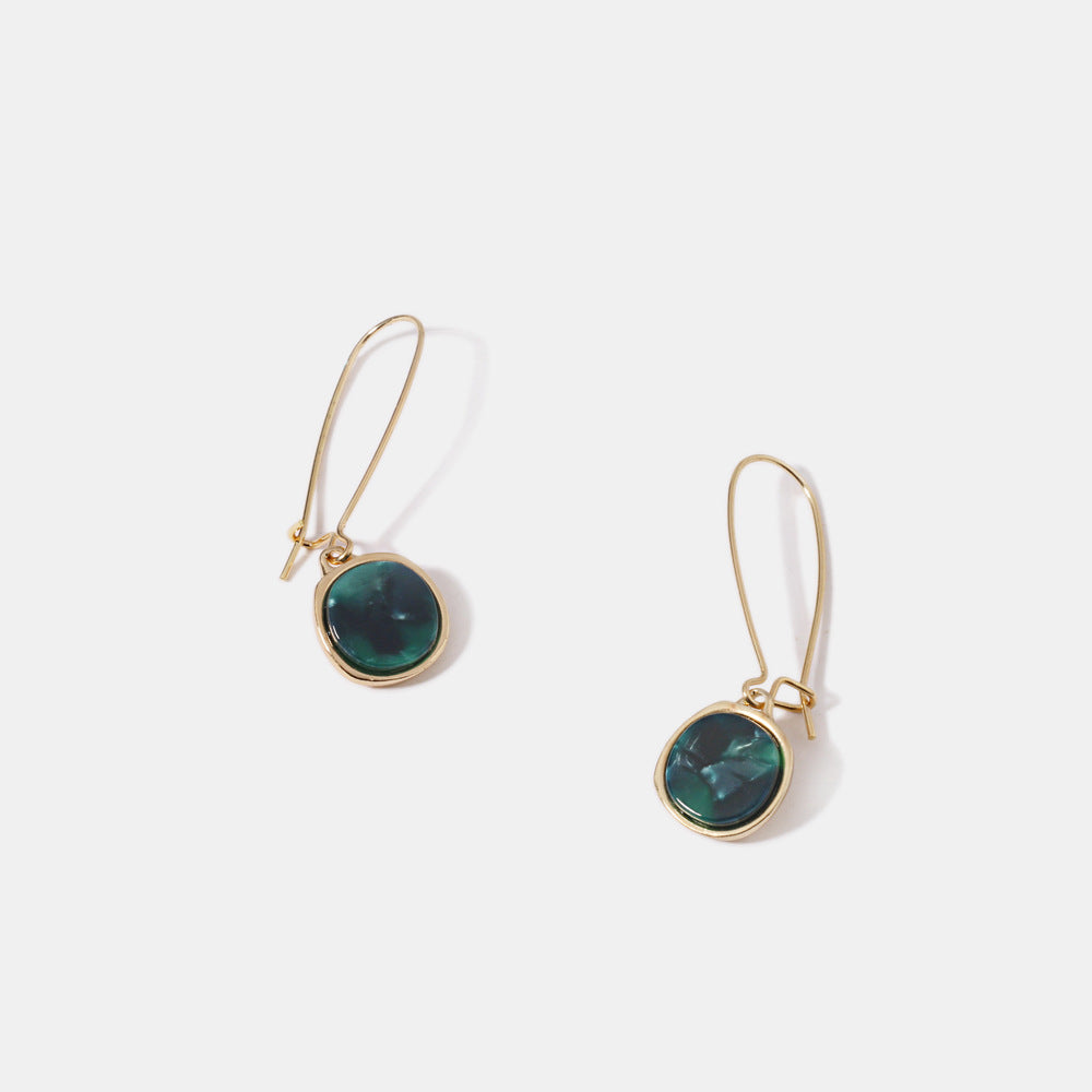 Small Temperament Earrings Acetate Emerald-Jewearrings