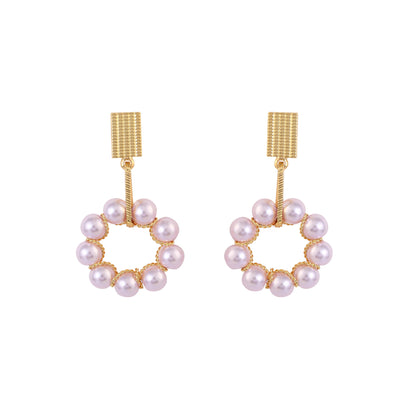 The New Slim Design Temperament Round Pearl Earrings-Jewearrings