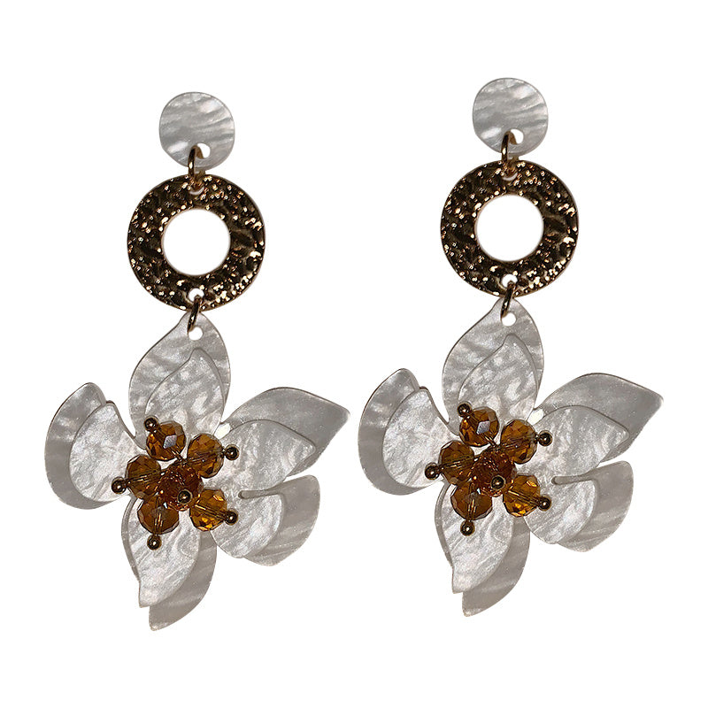 Women's Retro Fashion Flower 925 Silver Earrings-Jewearrings