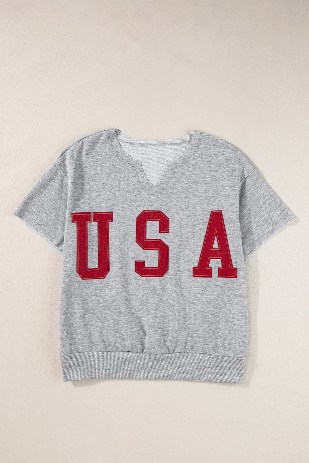 USA Notched Short Sleeve T-Shirt-Jewearrings