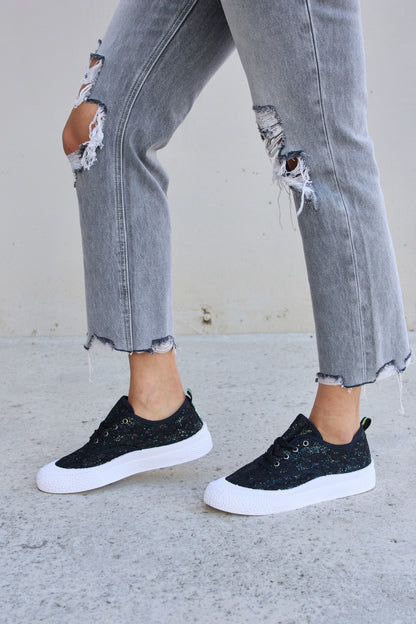 Forever Link Sequin Lace-Up Platform Sneakers-Jewearrings