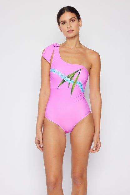 Marina West Swim Vacay Mode One Shoulder Swimsuit in Carnation Pink-Jewearrings