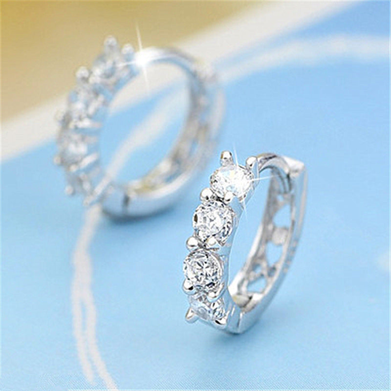 Korean Fashion Silver Hollow Heart Ear Buckle Earrings Women-Jewearrings