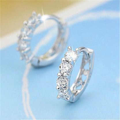 Korean Fashion Silver Hollow Heart Ear Buckle Earrings Women-Jewearrings