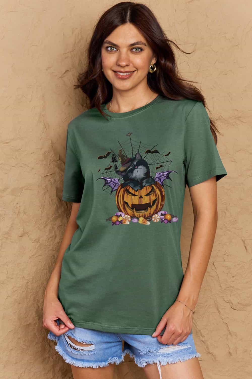 Simply Love Full Size Jack-O'-Lantern Graphic T-Shirt-Jewearrings