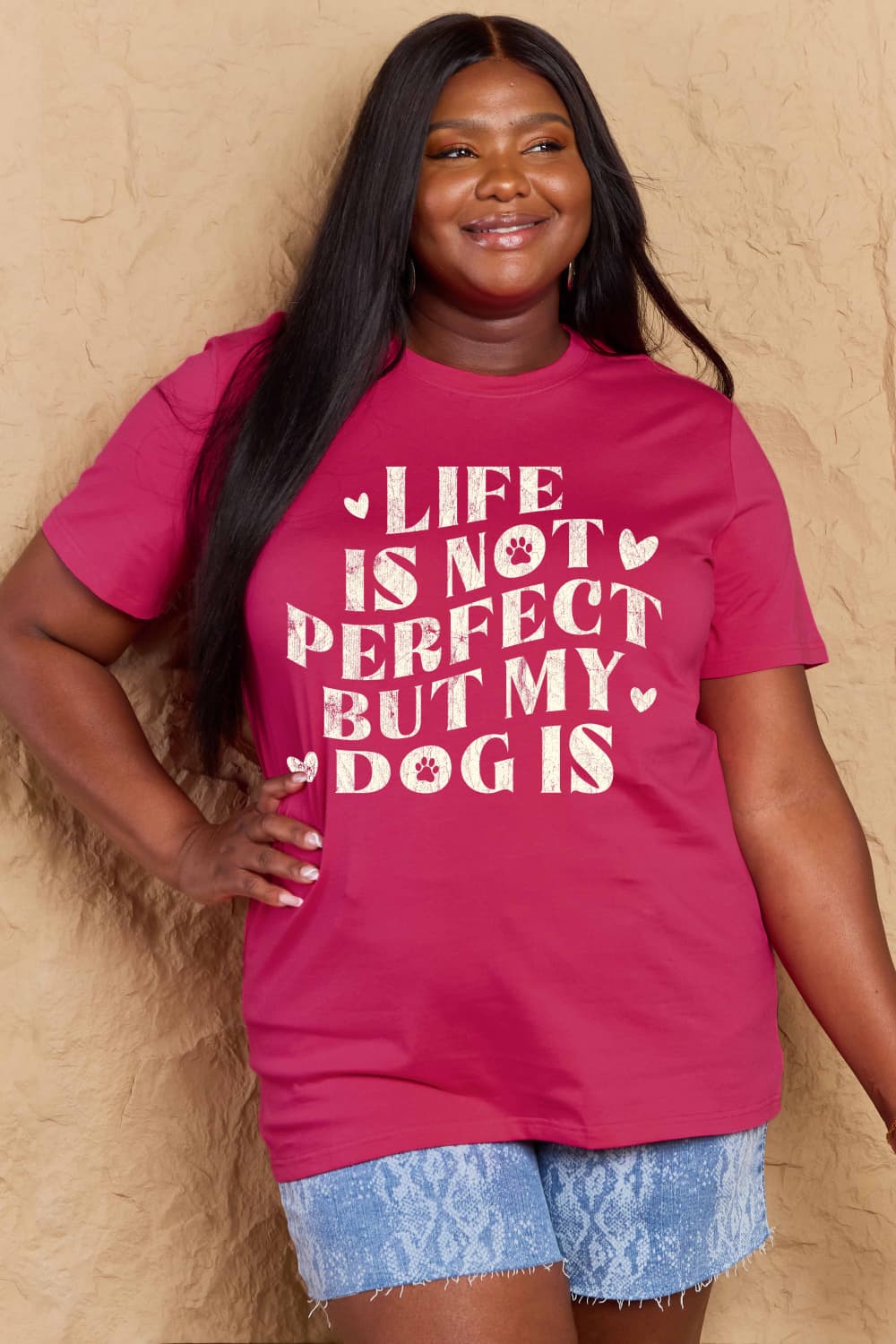 Simply Love Full Size Dog Slogan Graphic Cotton T-Shirt-Jewearrings