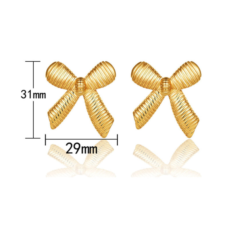 Women's Simple Spiral Bow Metal Alloy Earrings-Jewearrings