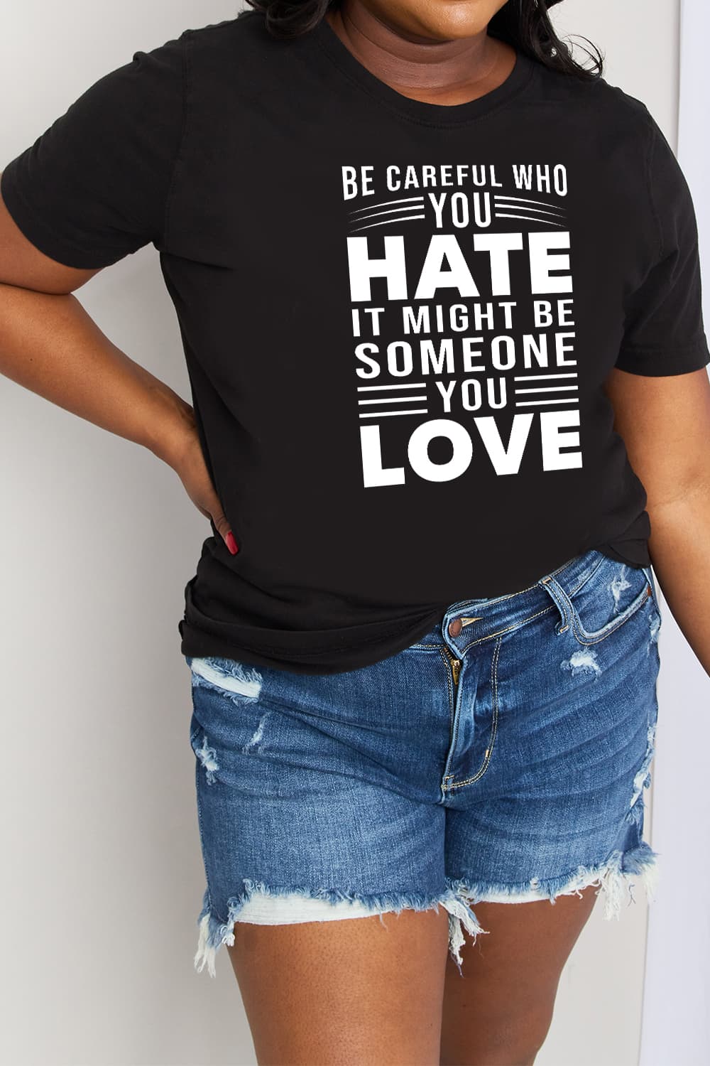 Simply Love Full Size Slogan Graphic Cotton Tee-Jewearrings