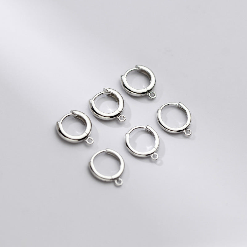 Women's Silver Round Earrings With Ring Ear Clip-Jewearrings