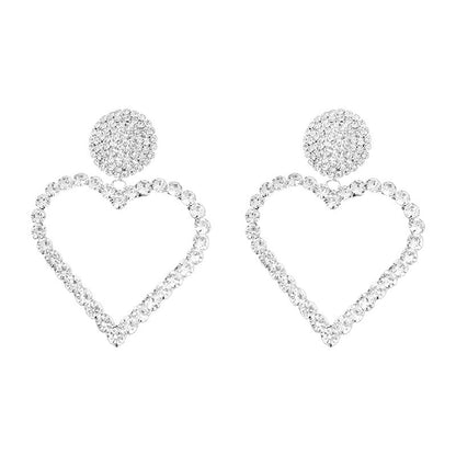 Silver Needle European And American Fashion Exaggerated Love Earrings-Jewearrings