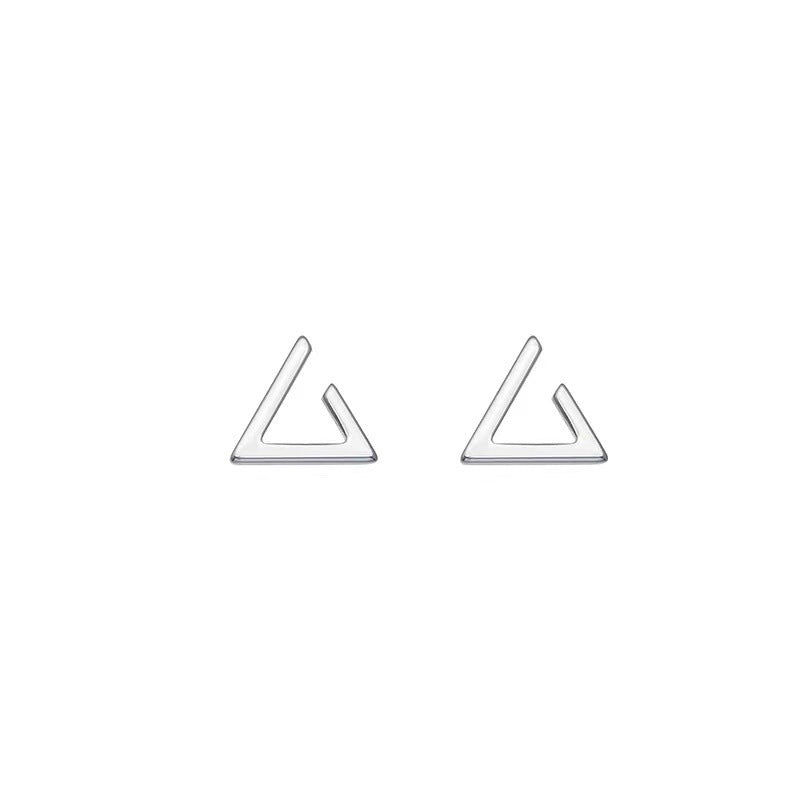 Sterling Silver Triangle Stud Niche Design Earrings-Jewearrings