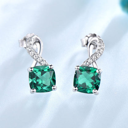 Emerald Drop Earrings With Diamonds-Jewearrings