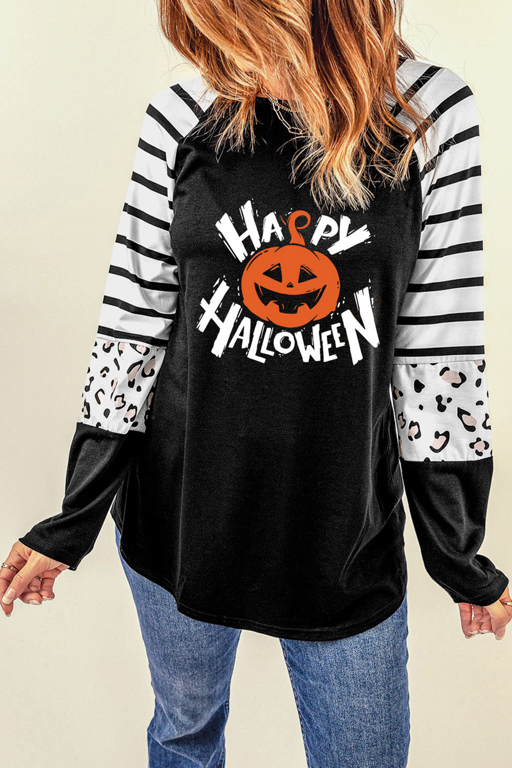 HAPPY HALLOWEEN Graphic Long Sleeve T-Shirt-Jewearrings