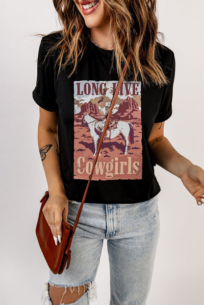 LONG LIVE COWGIRLS Graphic Tee-Jewearrings